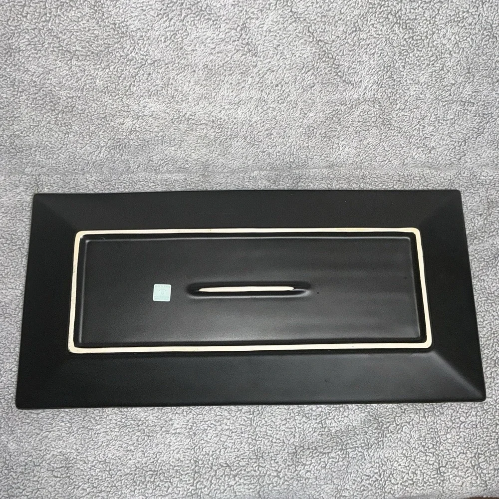 Purple PartyLite Zen Candle Garden Tray Platter Pillar Holder RETIRED‎ 16" Long - Picture 3 of 5